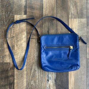 FOSSIL l Marin Leather Blue Crossbody Bag